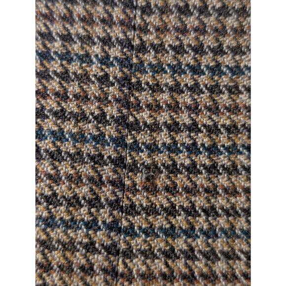 Tasso Elba Macy's Elbow Patch 100% Wool Brown Houndstooth Sports Coat Mens 44R - Picture 6 of 14